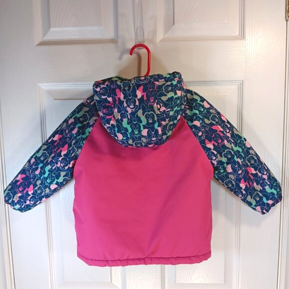 Minnie Mouse Puffer Jacket Winter Coat Disney Pink Teal Girls Size 3T NWOT - Picture 14 of 16